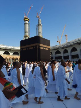 Pilgrims from all over the world are performing Tawaf in Masjid Al Haram in Mecca.