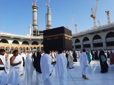 Pilgrims from all over the world are performing Tawaf in Masjid Al Haram in Mecca.