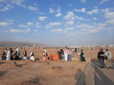 An evening view of the Jannat al-Baqi cemetery, located some distance from Masjid al-Nabawi.