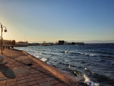 The mesmerizing view of the deep blue waters of Haql beach in Saudi Arabia. Haql Beach in Saudi Arabia is famous for its deep blue water and natural beauty.