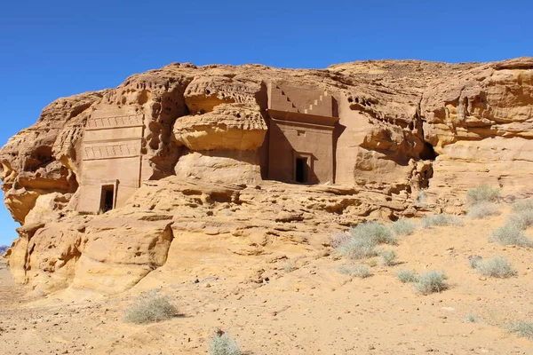 Magnifique Vue Jour Sur Site Archéologique Hegra Madain Saleh Ula — Photo