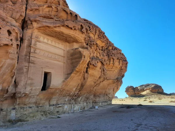 Prachtig Uitzicht Archeologische Site Hegra Madain Saleh Ula Saoedi Arabië — Stockfoto