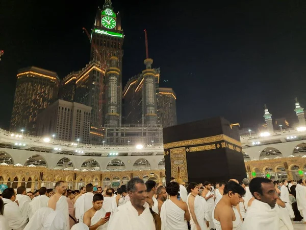 Ramazan Ayında Dünyanın Dört Bir Yanından Hacılar Mekke Deki Mescidi — Stok fotoğraf