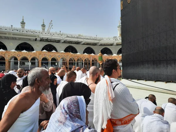 Peregrinos Todo Mundo Están Presentes Patio Masjid Haram Para Tawaf — Foto de Stock