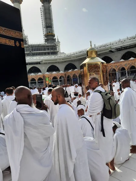 Peregrinos Todo Mundo Están Presentes Patio Masjid Haram Para Tawaf — Foto de Stock