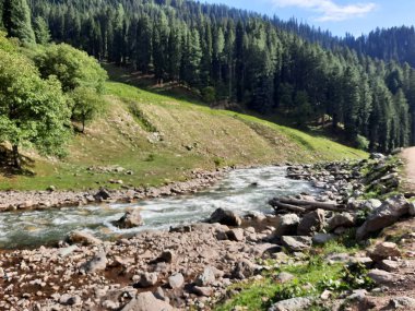 Kaşmir 'in Neelum Vadisi' ndeki Taobat Bala 'nın nefes kesici doğal güzelliği. Bu bölgede yemyeşil ağaçlarla, yüksek dağlarla ve ışıl ışıl akan pınarlarla dolu çarpıcı bir vadi var..