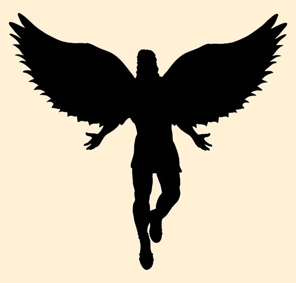 Силуэт Ангела Летящего Небе — стоковый вектор
