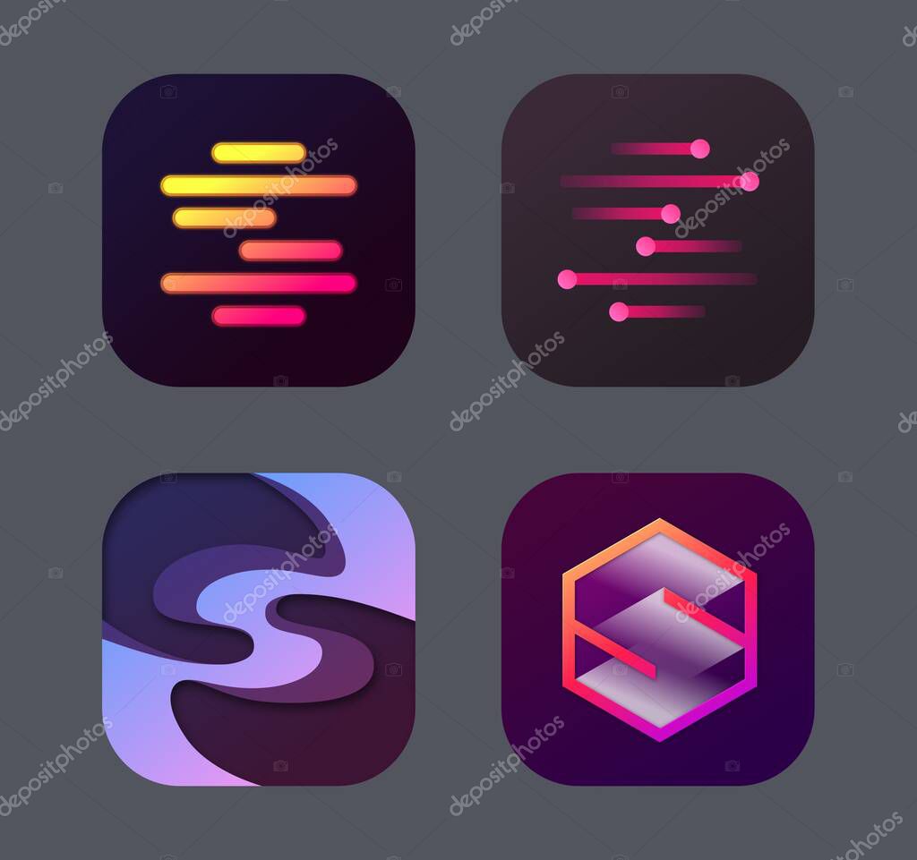 Letter S icons and logo