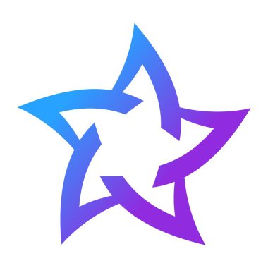 Sign Slightly twisted star. Star Element for logo