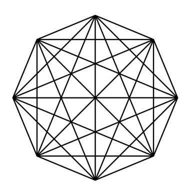 Geometric round sign. Sacred geometry, Metatron's cube