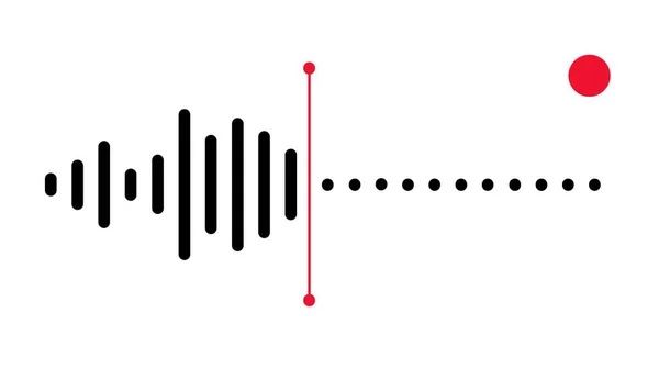 Grabación Sonido Está Grabando Audio Ilustración Icono Grabación Ondas Audio — Vector de stock