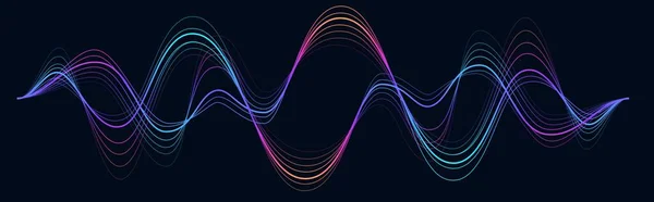 Ljudvågor Färgglada Musik Puls Svängning Glödande Impuls Mönster — Stock vektor