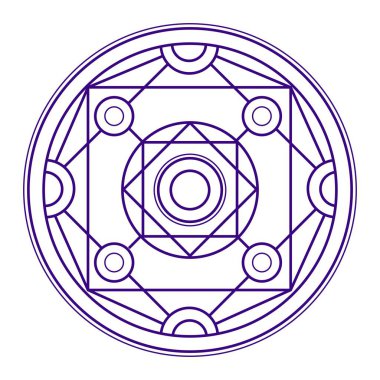 Doğrusal simya, okültizm, felsefi işaret. Simya sihirli bir çemberdir.