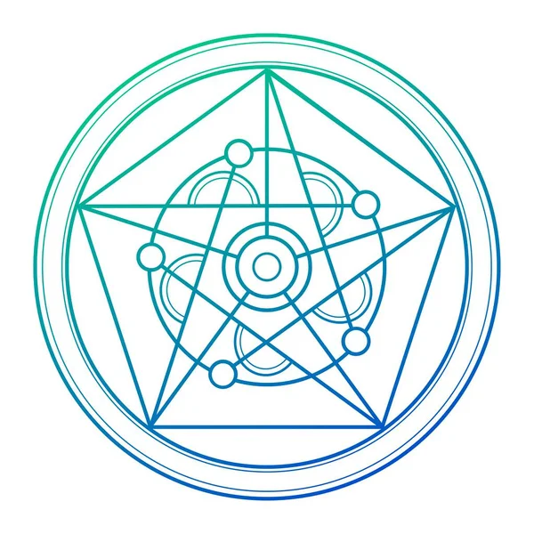 Astral Geometry Circle Alchemical Magic Circle — Stock Vector