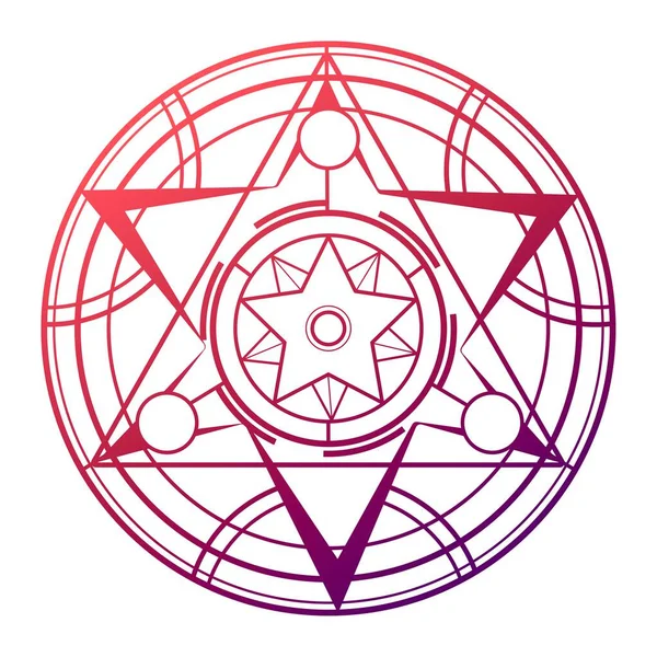 Алхимический Круг Вызова Волшебный Круг Символ Мистической Геометрии — стоковый вектор