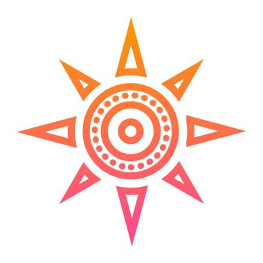 Soyut basit güneş sembolü. Güneş