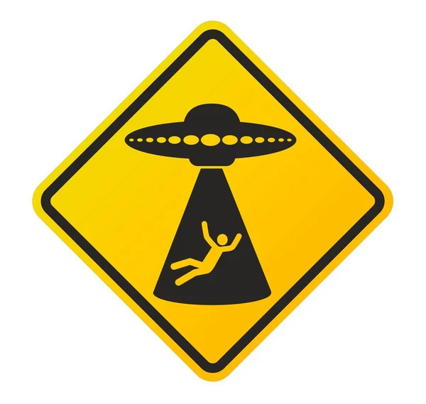 Znak Uprowadzenia Przez Kosmitów Znak Ufo — Wektor stockowy
