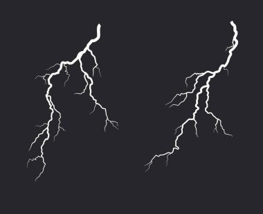 Two lightning bolts in the sky clipart