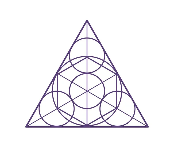 Секретний Малюнок Кіл Центром Трикутнику — стоковий вектор