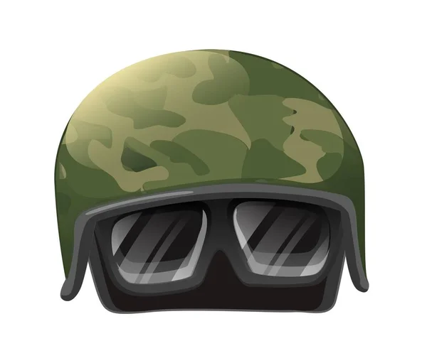Illustrazione Casco Militare Con Occhiali — Vettoriale Stock