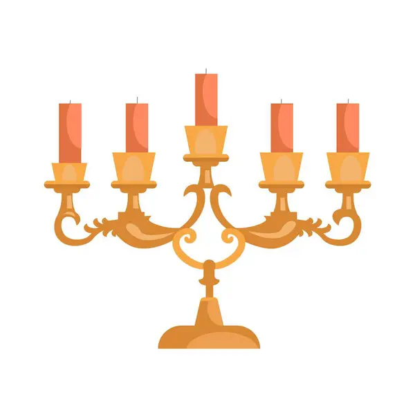 Orange Lace Candle Holder White Background — Stock Vector
