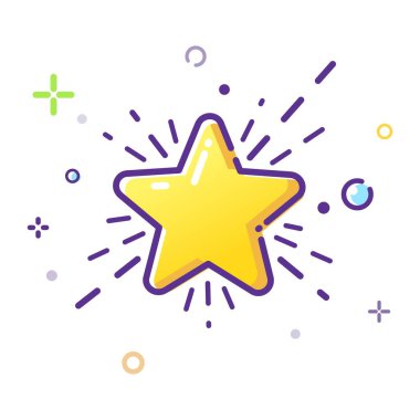 Parlayan bir yıldızın tasviri. MBE biçiminde özet çizimi