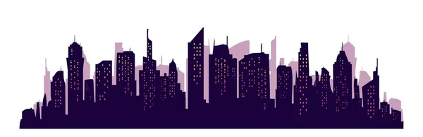 Silhouette Densely Built City — Stock Vector