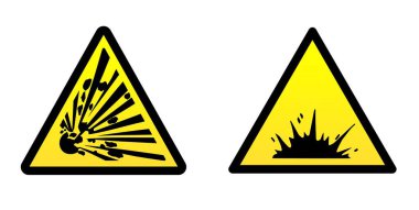 İki sarı patlama tehlikesi işareti