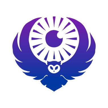 Bir baykuşun kanatları arasındaki gözün soyut görüntüsü