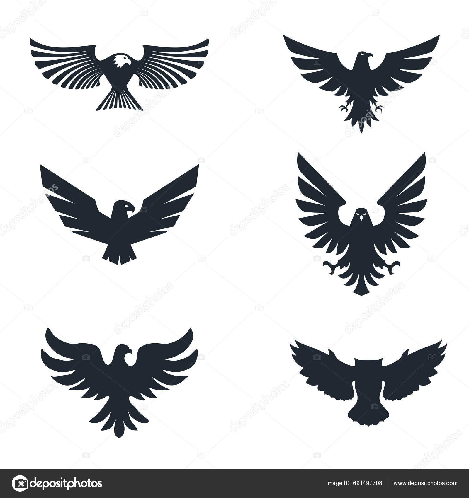 Eagle Wings Icon Set Eagle Logo Stock Vector by ©Pro_Art 691497708