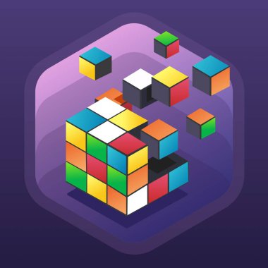 Kendini bir araya getiren Rubik Küpü 'nün tasviri