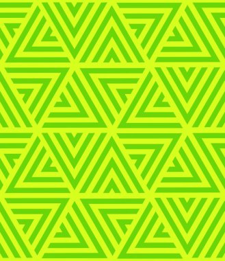 Arkaplanı ve ambalajı dolgulu üçgenlerin kusursuz yeşil deseni