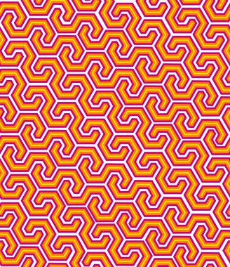 Beyaz arkaplanda soyut, sıcak, kırmızı, pürüzsüz geometrik desen