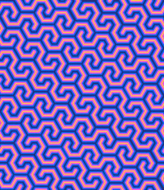 Soyut geometrik dikişsiz desen. Koyu arkaplanda parlak pembe desen