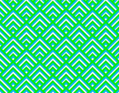 Geometrik soyut yeşil mavi, beyaz arkaplanda dikişsiz desen. Arkaplan ve ambalaj için üçgenlerin vektör deseni
