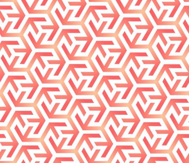 Geometrik soyut kırmızı, beyaz arkaplanda dikişsiz desen. Arkaplan ve ambalaj için vektör deseni