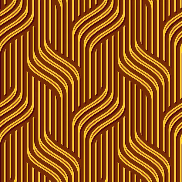 Abstraktes Gelb Rotes Wellenmuster Auf Weinrotem Hintergrund Nahtlose Geometrische Vektortextur lizenzfreie Stockillustrationen