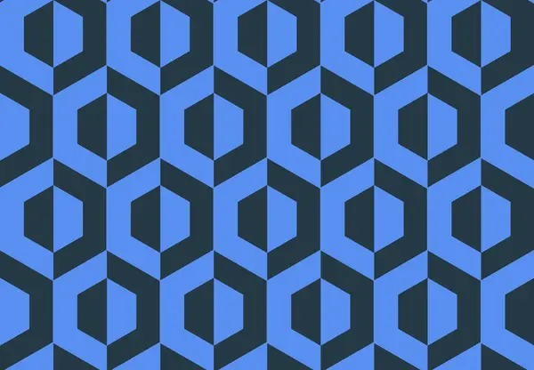 Geometrisches Nahtloses Muster Mit Sechsecken Für Die Verpackung Blaues Nahtloses lizenzfreie Stockvektoren