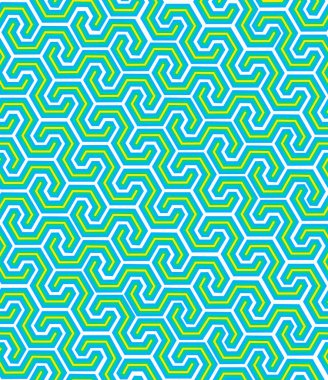 Beyaz arkaplanda soyut yeşil mavi dikişsiz geometrik desen