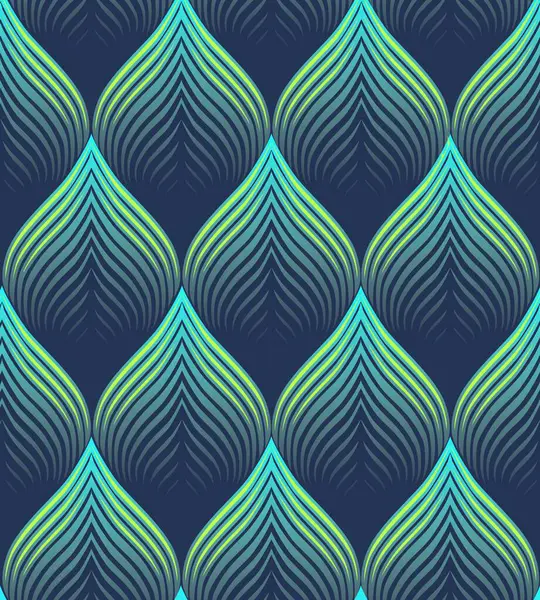 Attraktive Blütenblatt Nahtlose Muster Blaugrünes Vektormuster Für Verpackung Und Stilvollen Stockvektor
