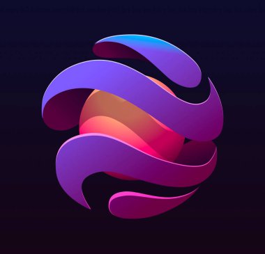 İçinde sıcak bir çekirdek olan soyut mor küre