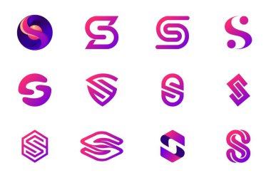 S harfi logo simgesi seti