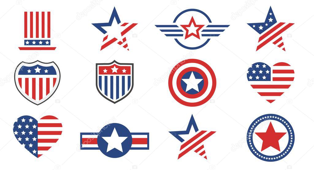 American flag. Signs and symbols with American symbols