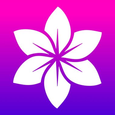 Soyut Çiçek. Pembe arka planda parlak beyaz bir çiçek. Güzelliği ve uyumu simgeleyen soyutlama.