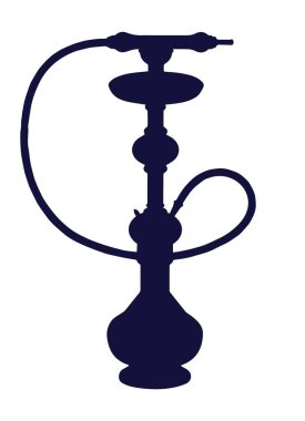 Hafif bir arkaplanda siyah nargile silueti. Zarif ve sade bir nargile silueti. Rahatlamayı ve sosyal zevki simgeliyor..