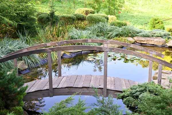 stock image Japanese garden in the botanical garden in the city of Kyiv 