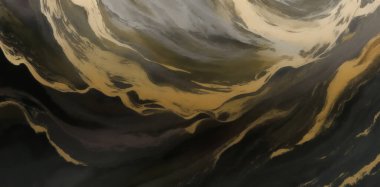 Abstract black marble background with golden fluid