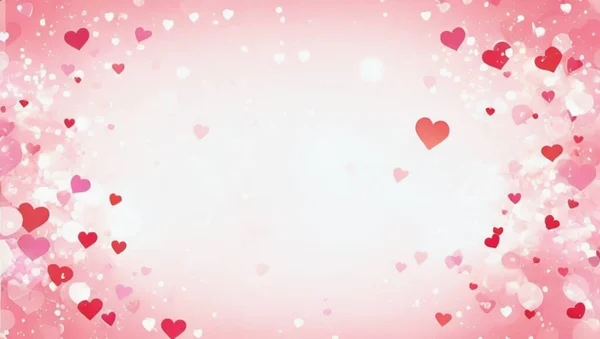 Hearts Copy Space Text Empty Space Valentine Day Concept Pink — Zdjęcie stockowe