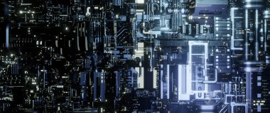 Soyut mikroçip Yapay Zeka Yapay Zeka Yapay Zeka Ağ Dijital Beyin Makinesi Devre Tahtası fütüristik 'te büyük veri analiz teknolojisi bağlantı yonga setini işlemeyi derinden öğreniyor. 3d oluşturma