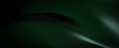 Yumuşak, yeşil bir kumaşın ince dalgalar ve ışık yansımalarıyla yakın çekim dokusu. Kumaş yumuşak ve lüks görünüyor, soyut ve zarif bir arkaplan oluşturuyor..